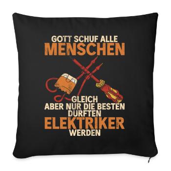 Elektroniker Elektrik Beruf Volt Elektrotechnik - Sofakissen mit Füllung 45 x 45 cm - Schwarz - Vorne