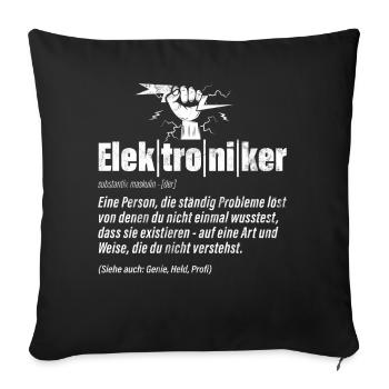 Elektroniker Elektrik Beruf Volt Elektrotechnik - Sofakissen mit Füllung 45 x 45 cm - Schwarz - Vorne