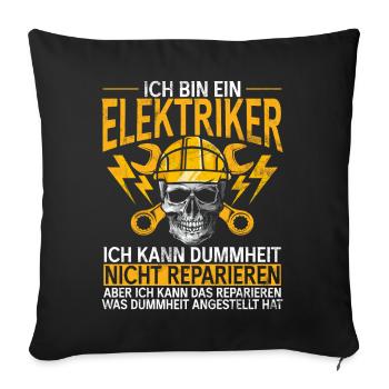 Elektroniker Elektrik Beruf Volt Elektrotechnik - Sofakissen mit Füllung 45 x 45 cm - Schwarz - Vorne