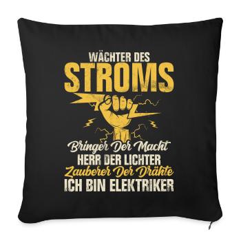 Elektroniker Elektrik Beruf Volt Elektrotechnik - Sofakissen mit Füllung 45 x 45 cm - Schwarz - Vorne