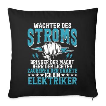 Elektroniker Elektrik Beruf Volt Elektrotechnik - Sofakissen mit Füllung 45 x 45 cm - Schwarz - Vorne