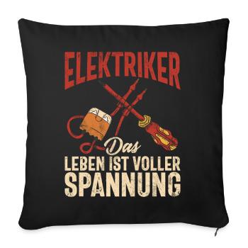 Elektroniker Elektrik Beruf Volt Elektrotechnik - Sofakissen mit Füllung 45 x 45 cm - Schwarz - Vorne