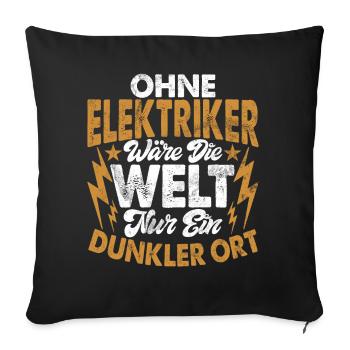 Electronicien Electrique Profession Volt Génie Electrique - Coussin et housse de 45 x 45 cm - noir - Devant