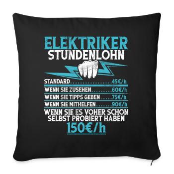 Elektroniker Elektrik Beruf Volt Elektrotechnik - Sofakissen mit Füllung 45 x 45 cm - Schwarz - Vorne