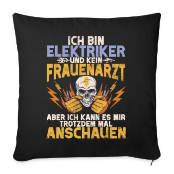 Elektroniker Elektrik Beruf Volt Elektrotechnik - Sofakissen mit Füllung 45 x 45 cm - Schwarz - Vorne