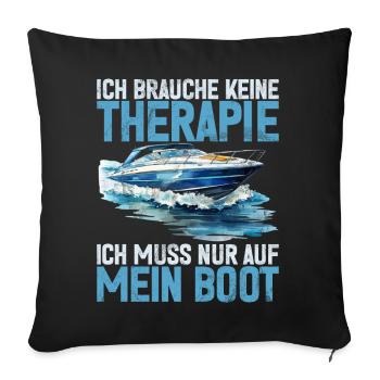 Capitaine à voile Dire bateau Voilier Capitaine - Coussin et housse de 45 x 45 cm - noir - Devant
