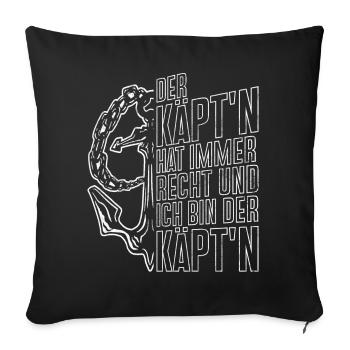 Capitaine à voile Dire bateau Voilier Capitaine - Coussin et housse de 45 x 45 cm - noir - Devant