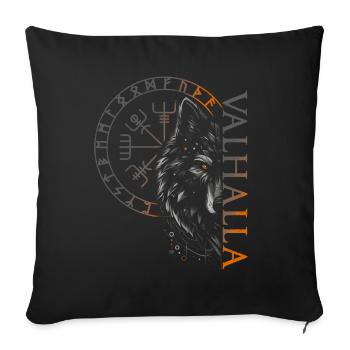 Valhalla Wolf Norse Gods Viking Compass - Sofa pillow with filling 45cm x 45cm - black - Front