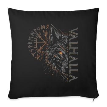 Valhalla Wolf Norse Gods Viking Compass - Sofa pillow with filling 45cm x 45cm - black - Front