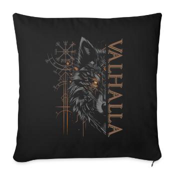 Valhalla Wolf Norse Gods Viking Compass - Sofa pillow with filling 45cm x 45cm - black - Front