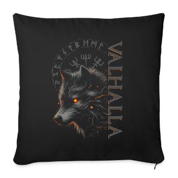 Valhalla Wolf Norse Gods Viking Compass - Sofa pillow with filling 45cm x 45cm - black - Front