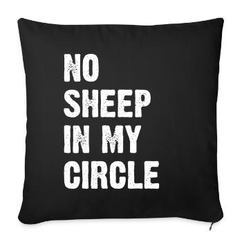 No Sheep In My Circle - Sofa pillow with filling 45cm x 45cm - black - Front