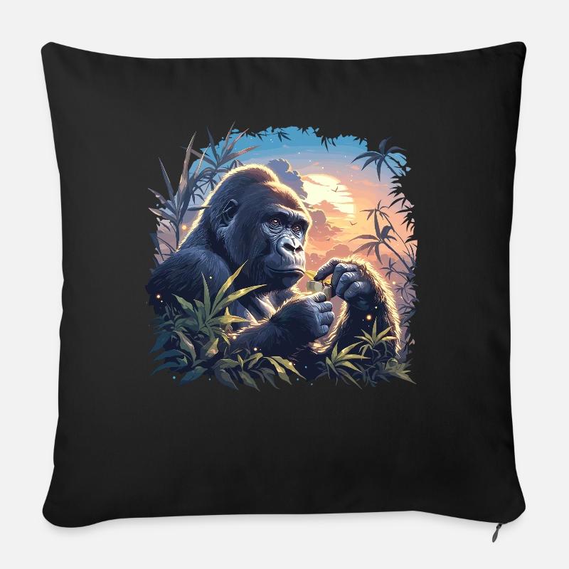 Gorillas Gorilla - Sofakissen mit Füllung 45 x 45 cm - Schwarz