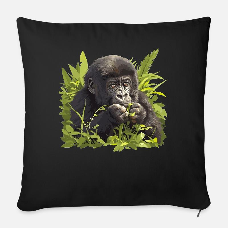 Gorillas Gorilla - Sofakissen mit Füllung 45 x 45 cm - Schwarz