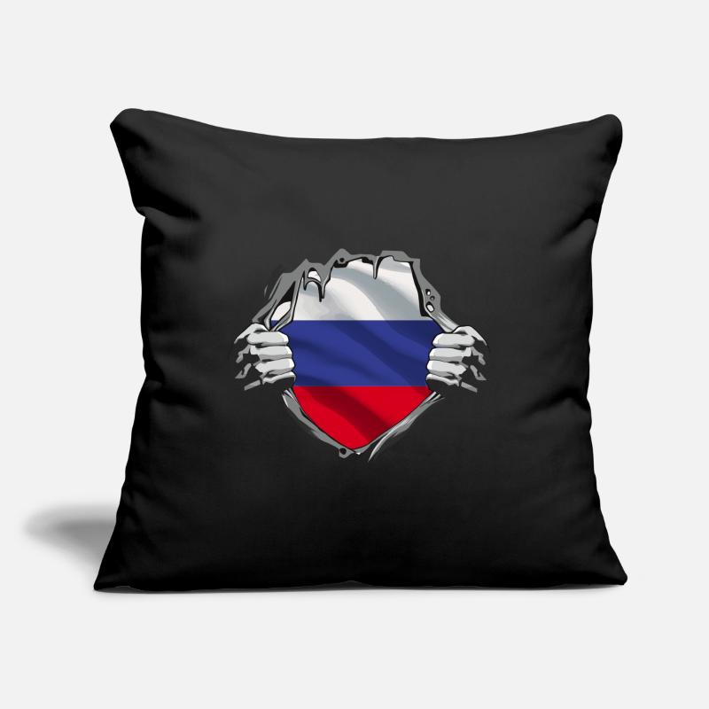 Dévoilement du drapeau russe Coussin et housse de 45 x 45 cm
