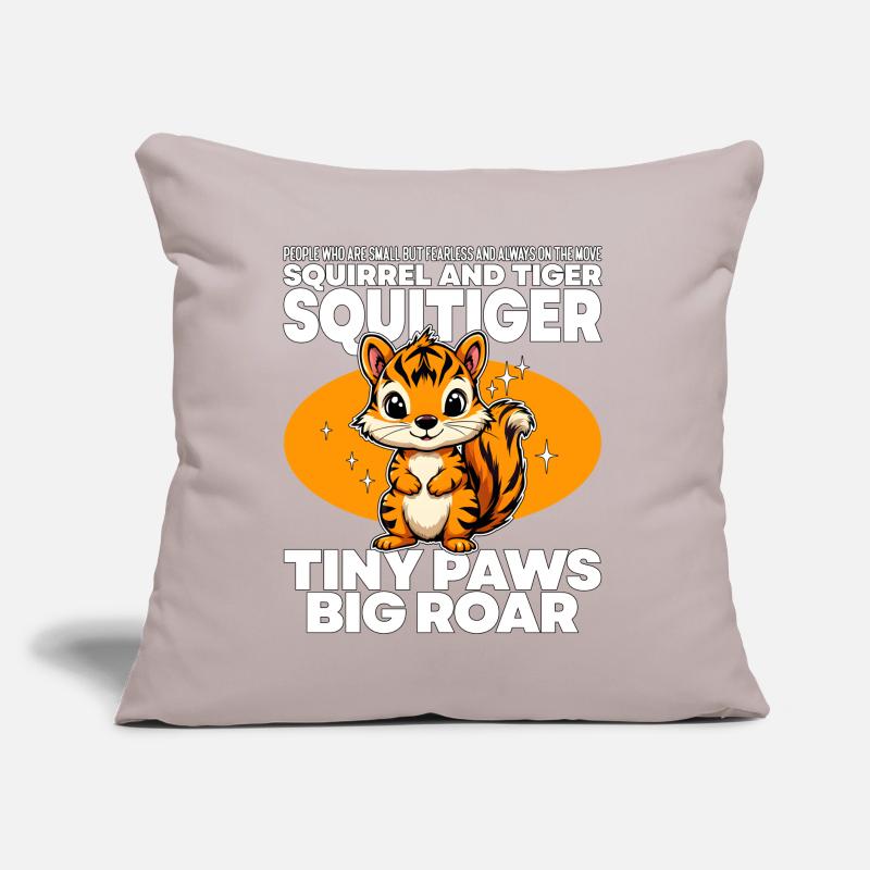 TINY PAWS BIG ROAR - SQUIRREL AND TIGER - SQUITIGE Sofa pillow with filling 45cm x 45cm