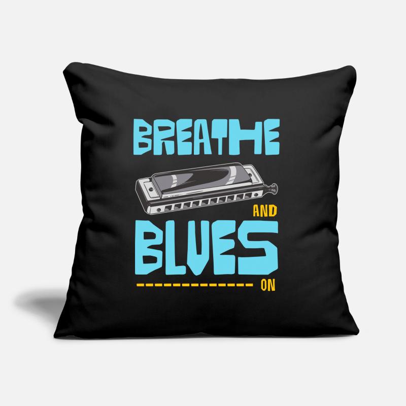 Blues à l’harmonica Coussin et housse de 45 x 45 cm