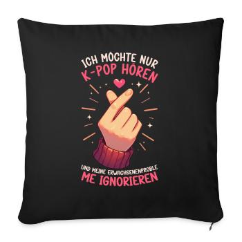 K-Pop Coréen Kpop Culture Kpop Corée du Sud Danse - Coussin et housse de 45 x 45 cm - noir - Devant