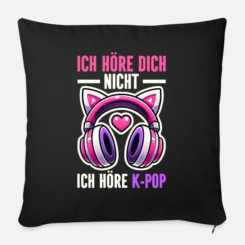K-Pop Coréen Kpop Culture Kpop Corée du Sud Danse - Coussin et housse de 45 x 45 cm - noir