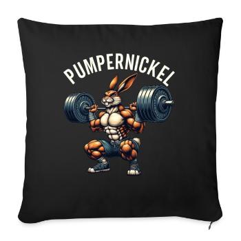 Pumpernickel Rabbit Entraîneur de fitness Bodybuilder - Coussin et housse de 45 x 45 cm - noir - Devant
