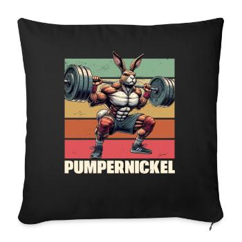 Pumpernickel Rabbit Entraîneur de fitness Bodybuilder - Coussin et housse de 45 x 45 cm - noir - Devant