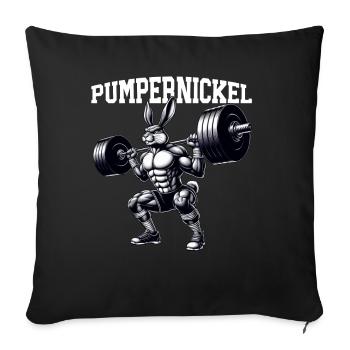 Pumpernickel Rabbit Entraîneur de fitness Bodybuilder - Coussin et housse de 45 x 45 cm - noir - Devant