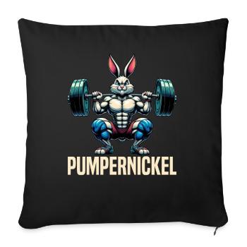 Pumpernickel Rabbit Entraîneur de fitness Bodybuilder - Coussin et housse de 45 x 45 cm - noir - Devant
