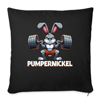 Pumpernickel Rabbit Entraîneur de fitness Bodybuilder - Coussin et housse de 45 x 45 cm - noir - Devant