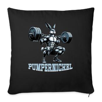 Pumpernickel Rabbit Entraîneur de fitness Bodybuilder - Coussin et housse de 45 x 45 cm - noir - Devant