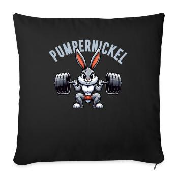Pumpernickel Rabbit Entraîneur de fitness Bodybuilder - Coussin et housse de 45 x 45 cm - noir - Devant