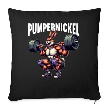 Pumpernickel Rabbit Entraîneur de fitness Bodybuilder - Coussin et housse de 45 x 45 cm - noir - Devant