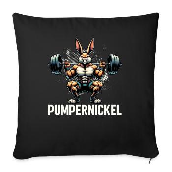 Pumpernickel Rabbit Entraîneur de fitness Bodybuilder - Coussin et housse de 45 x 45 cm - noir - Devant