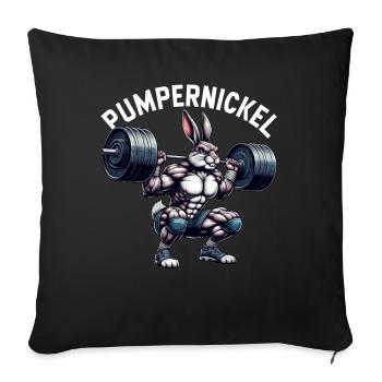 Pumpernickel Rabbit Entraîneur de fitness Bodybuilder - Coussin et housse de 45 x 45 cm - noir - Devant