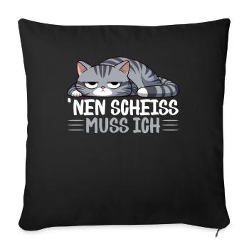 I have to give a shit to cat lovers sarcastically - Sofa pillow with filling 45cm x 45cm - black - Front