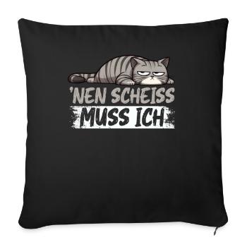 I have to give a shit to cat lovers sarcastically - Sofa pillow with filling 45cm x 45cm - black - Front