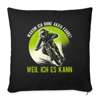Vététistes Amateurs de vélo Cyclistes Cyclisme - Coussin et housse de 45 x 45 cm - noir - Devant