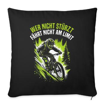 Vététistes Amateurs de vélo Cyclistes Cyclisme - Coussin et housse de 45 x 45 cm - noir - Devant