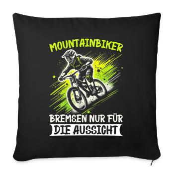 Vététistes Amateurs de vélo Cyclistes Cyclisme - Coussin et housse de 45 x 45 cm - noir - Devant