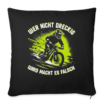Vététistes Amateurs de vélo Cyclistes Cyclisme - Coussin et housse de 45 x 45 cm - noir - Devant