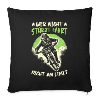 Vététistes Amateurs de vélo Cyclistes Cyclisme - Coussin et housse de 45 x 45 cm - noir - Devant