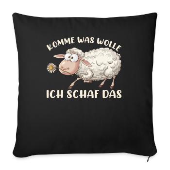 Allez, qu’est-ce que je veux des moutons qui soit plus motivant - Coussin et housse de 45 x 45 cm - noir - Devant