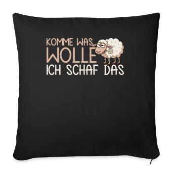 Allez, qu’est-ce que je veux des moutons qui soit plus motivant - Coussin et housse de 45 x 45 cm - noir - Devant