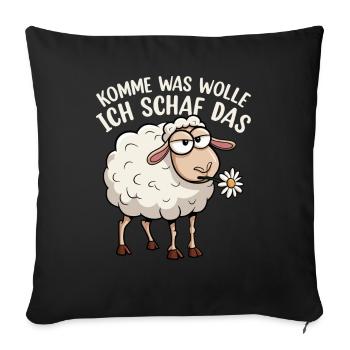 Allez, qu’est-ce que je veux des moutons qui soit plus motivant - Coussin et housse de 45 x 45 cm - noir - Devant