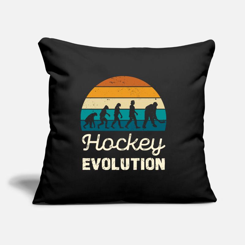 Hockey Evolution Retro Illustration Sofa pillow with filling 45cm x 45cm
