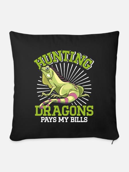 Iguana lustiger Spruch - Sofakissen mit Füllung 45 x 45 cm - Schwarz