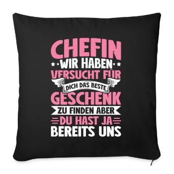 Stolzer Chefin Von Tollen Mitarbeitern Kollege - Sofakissen mit Füllung 45 x 45 cm - Schwarz - Vorne