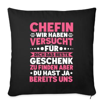 Stolzer Chefin Von Tollen Mitarbeitern Kollege - Sofakissen mit Füllung 45 x 45 cm - Schwarz - Vorne