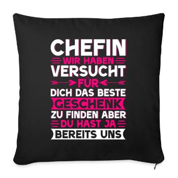 Stolzer Chefin Von Tollen Mitarbeitern Kollege - Sofakissen mit Füllung 45 x 45 cm - Schwarz - Vorne