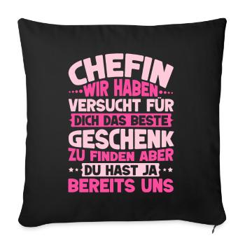 Stolzer Chefin Von Tollen Mitarbeitern Kollege - Sofakissen mit Füllung 45 x 45 cm - Schwarz - Vorne