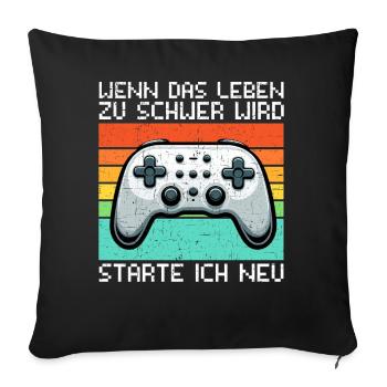 Gaming Gamer Gamer Video Player Console PC Gaming - Sofa pillow with filling 45cm x 45cm - black - Front